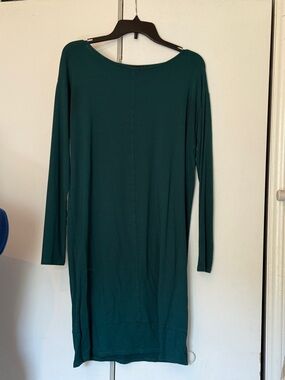 J. Jill Wearever Teal Long-Sleeve Midi Shift Dress